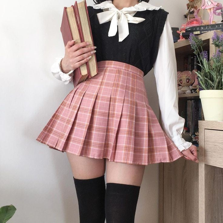 PROMO Faldas Plisadas Cuadrille, juveniles estilos kawaii egirls obsequio a elegir