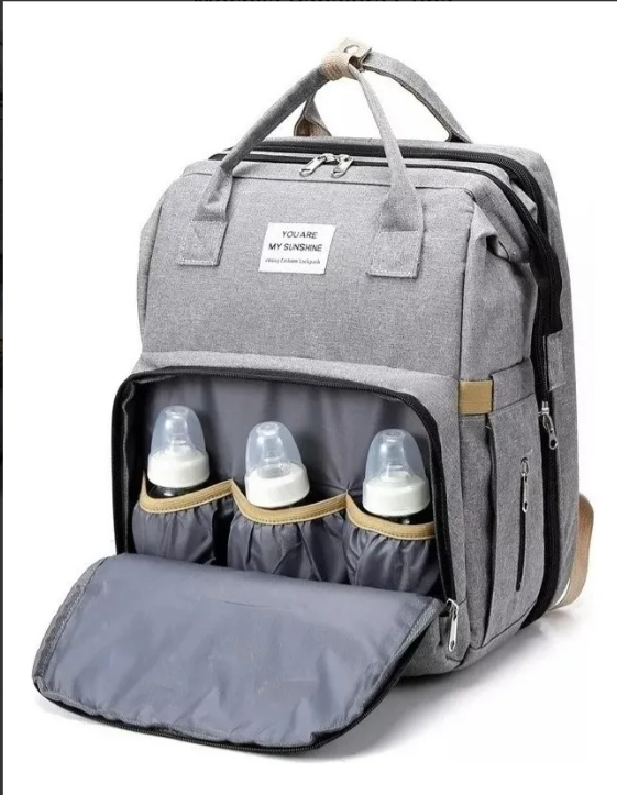 Pañalera Bolso Morral Cambiador De Bebe Cuna Expandible