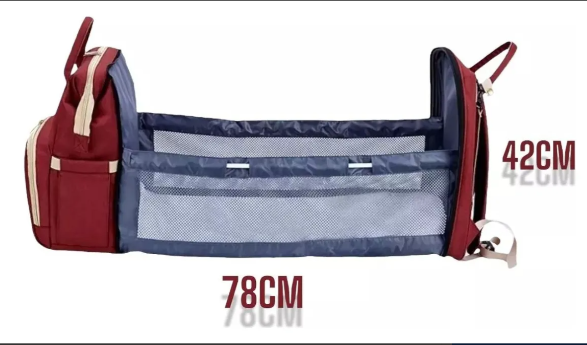 Pañalera Bolso Morral Cambiador De Bebe Cuna Expandible