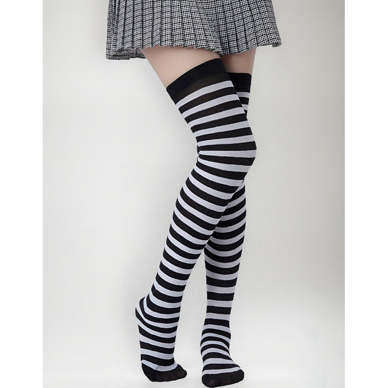 Calcetines Casual De Algodón 3/4 Para Mujer Adultos Negro Y Blanco Estandar