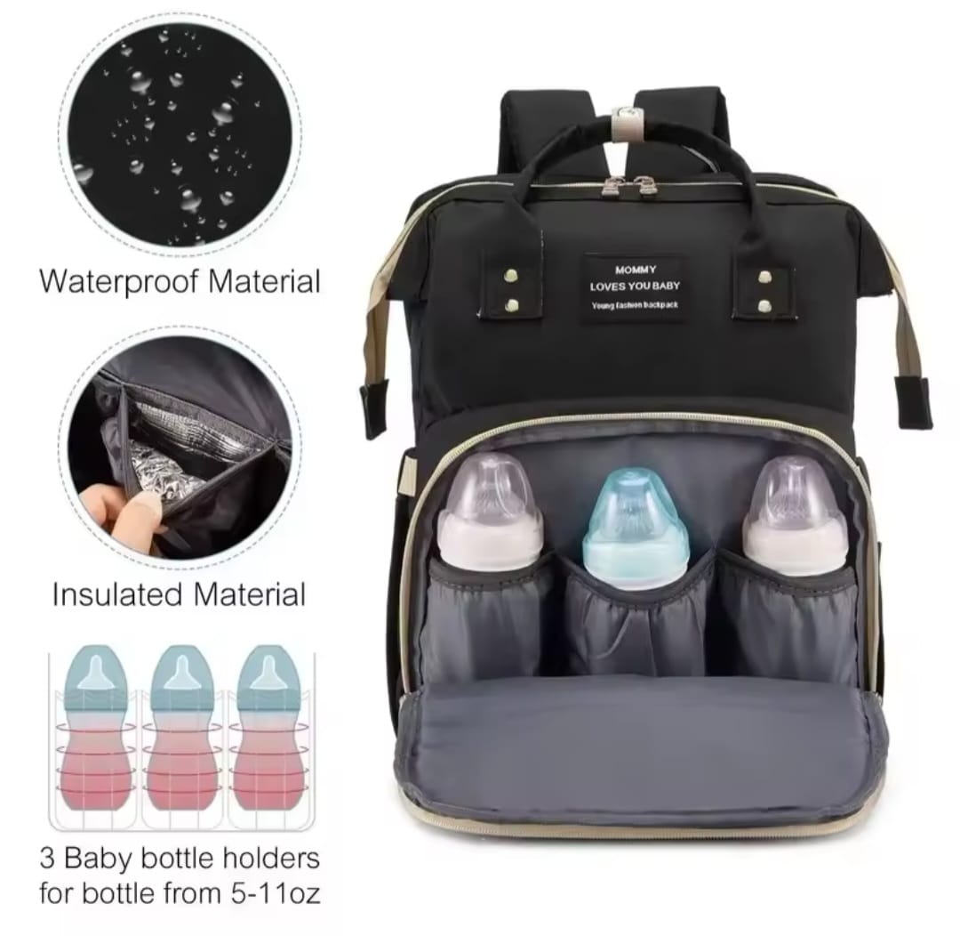 Pañalera Bolso Morral Cambiador De Bebe Cuna Expandible