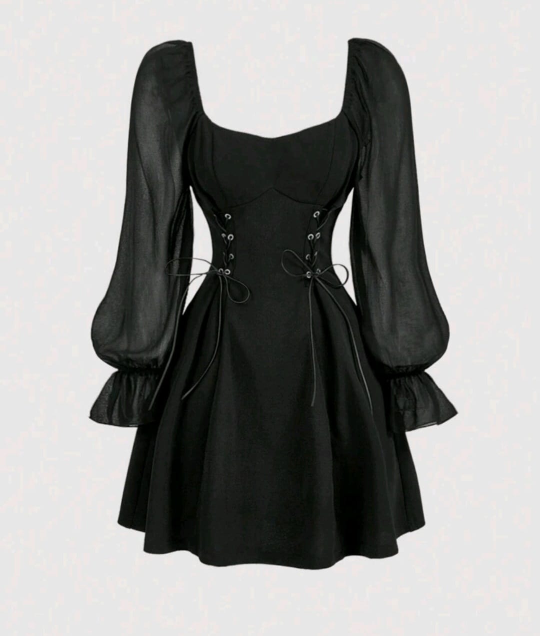 Vestidos Negro trenzado a los lados + Calceta Bucanera