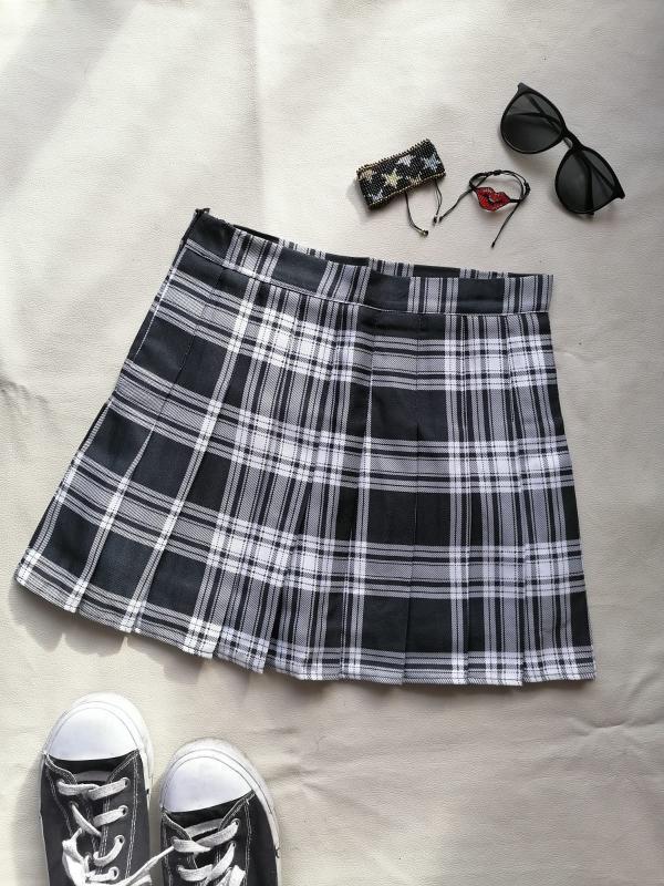 Faldas Plisadas Cuadrille, juveniles estilos kawaii, egirl, dark