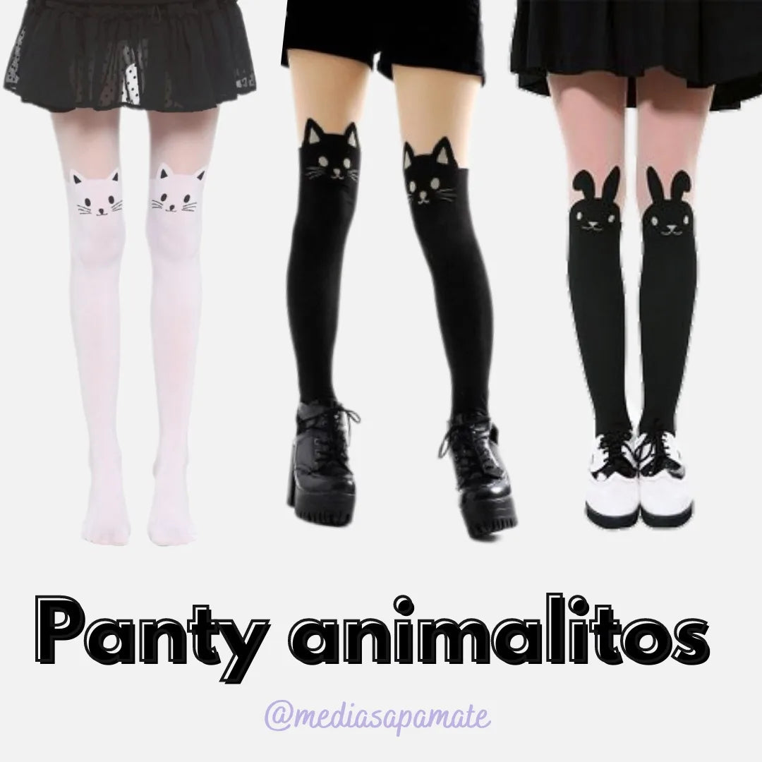 Pantys de animalitos preciosos estilo Kawaii de gatito, conejito, osito y patito.