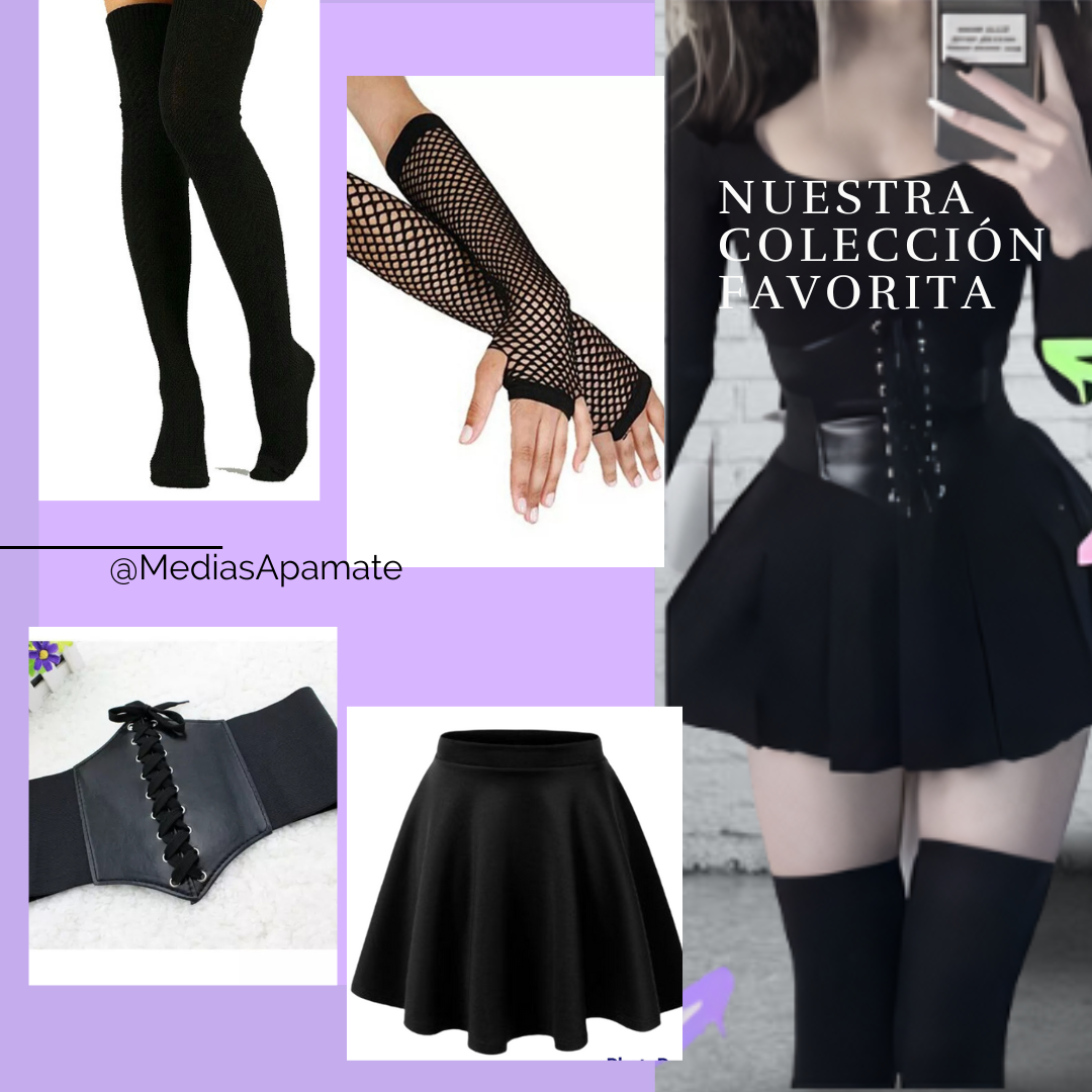 Promo Corset, falda, bucanera y guantes, para tu outfit Dark, Gotico, Punk