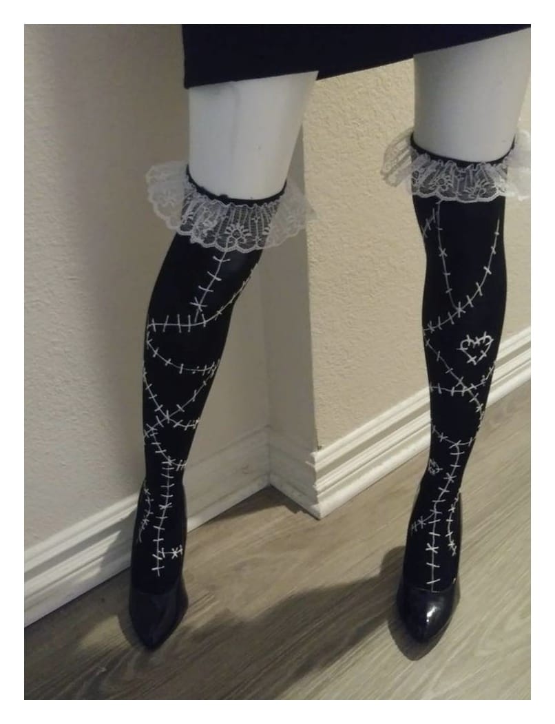 Halloween calcetas tipo bucanera, kawaii, dark, gotica, egirls. otaku
