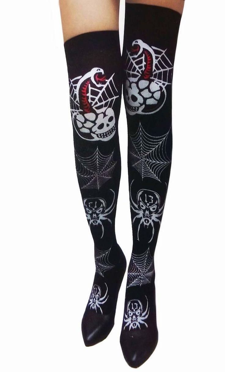 Halloween calcetas tipo bucanera, kawaii, dark, gotica, egirls. otaku