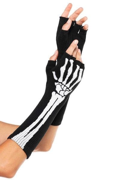 Guantes o manga de Calavera, telaraña, de red, estilo dark, punk, gótico, metal, egirls