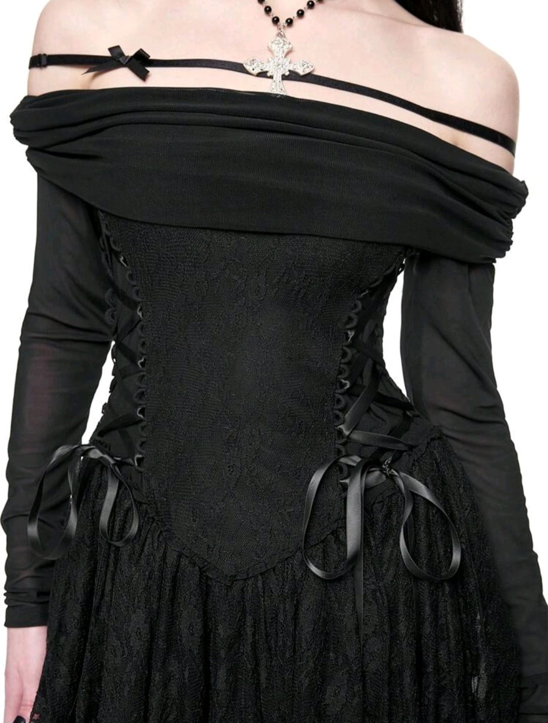 Vestido Gótico de encajes + Liga de encaje.