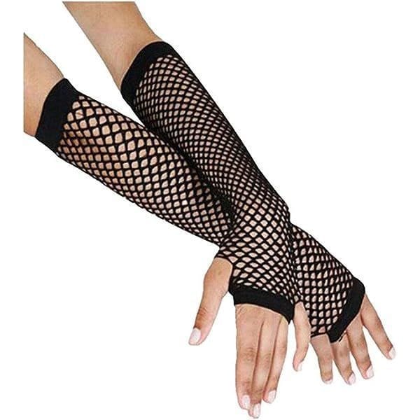 Vestido Vino Tinto y negro con Guantes de malla