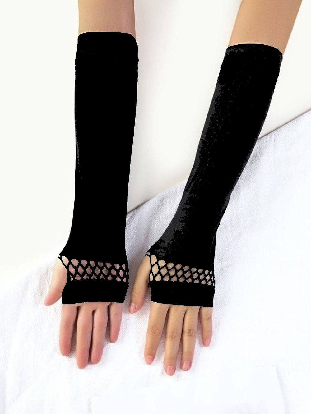 Guantes o manga de Calavera, telaraña, de red, estilo dark, punk, gótico, metal, egirls