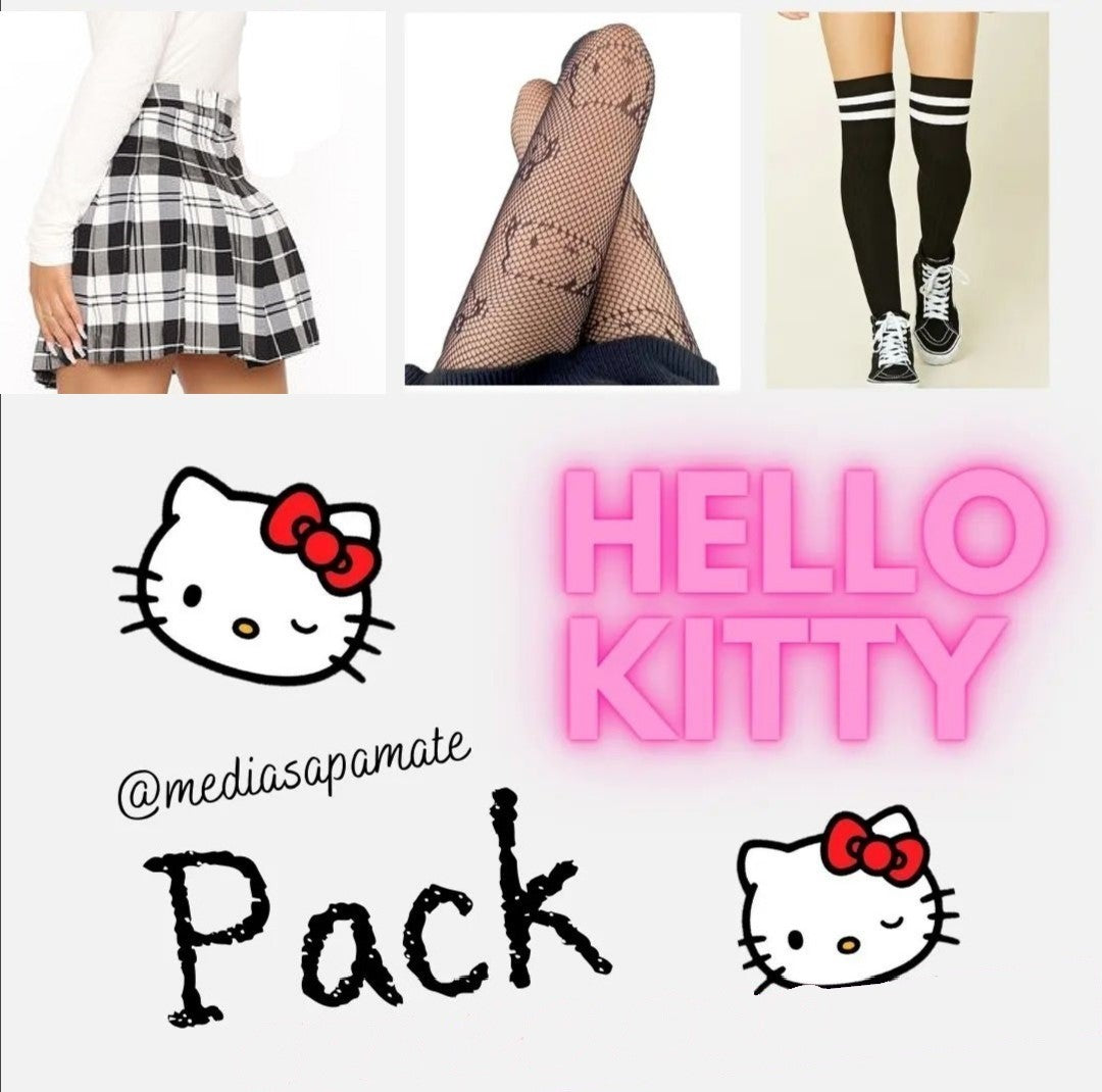 Promo Kuromi o kitty, Pack contiene bucanera, Una Falda y Una panty de Kuromi o de kitty