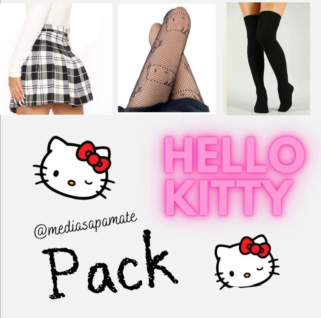 Promo Kuromi o kitty, Pack contiene bucanera, Una Falda y Una panty de Kuromi o de kitty