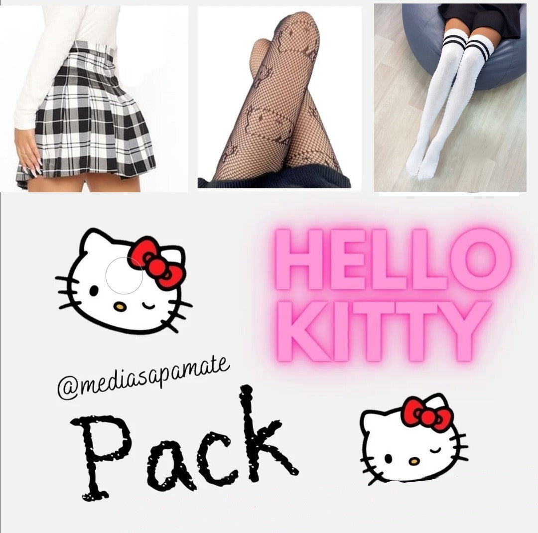 Promo Kuromi o kitty, Pack contiene bucanera, Una Falda y Una panty de Kuromi o de kitty