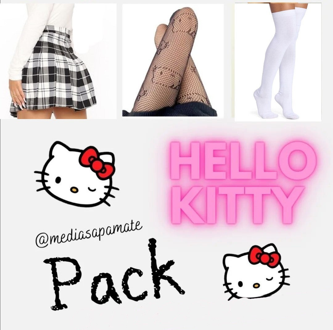 Promo Kuromi o kitty, Pack contiene bucanera, Una Falda y Una panty de Kuromi o de kitty