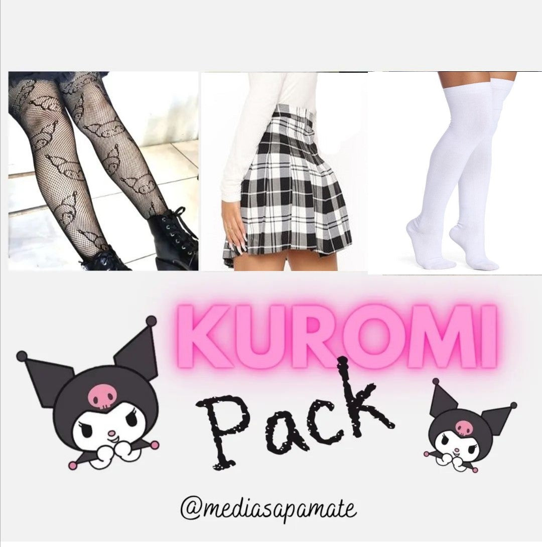 Promo Kuromi o kitty, Pack contiene bucanera, Una Falda y Una panty de Kuromi o de kitty