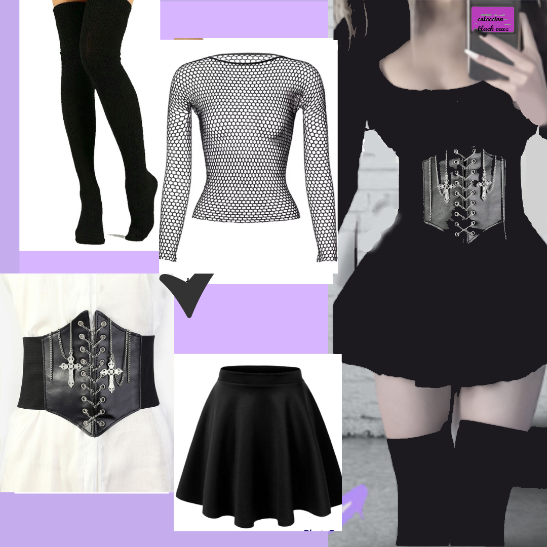 Promo Corset, falda, bucanera y guantes, para tu outfit Dark, Gotico, Punk