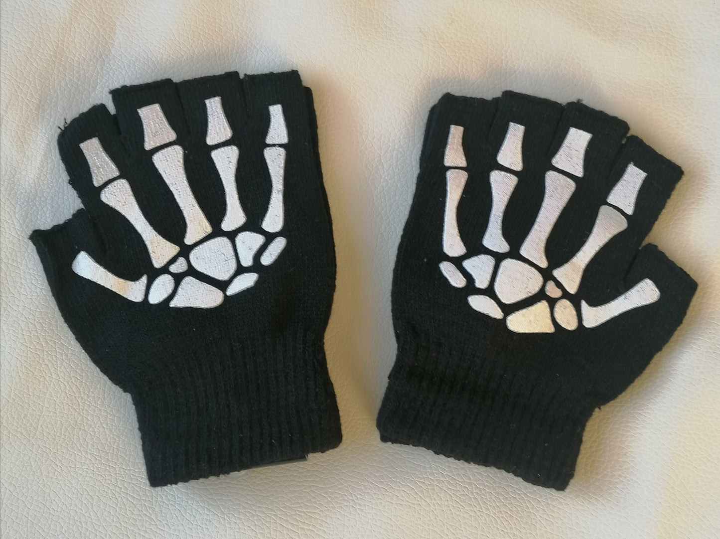 Guantes o manga de Calavera, telaraña, de red, estilo dark, punk, gótico, metal, egirls