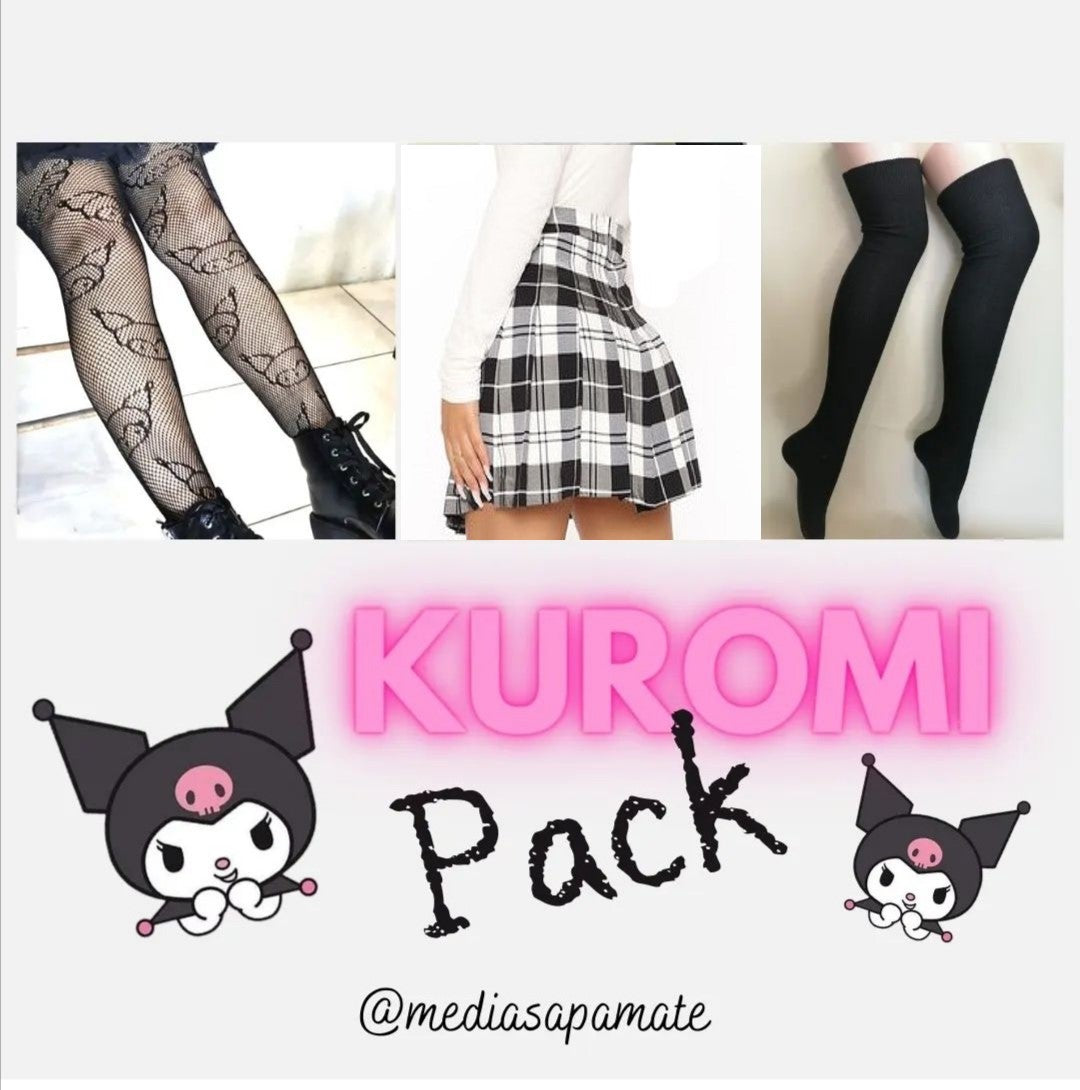 Promo Kuromi o kitty, Pack contiene bucanera, Una Falda y Una panty de Kuromi o de kitty