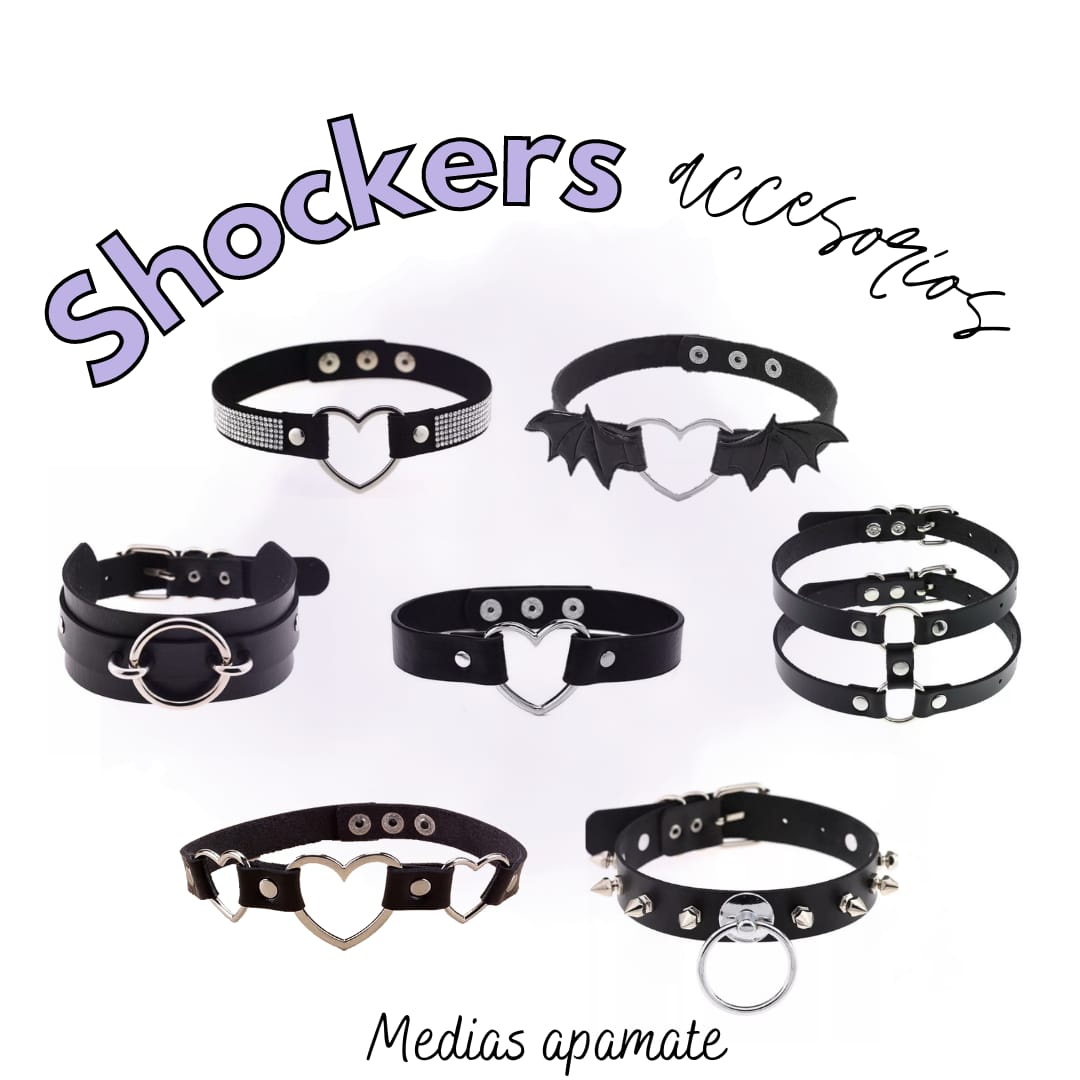 Shokers variados diseños ajustables, punk, gotico, gargantilla, collar